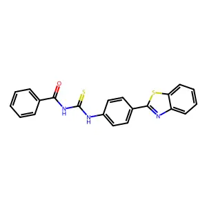 N-[[4-(1,3-benzothiazol-2-yl)phenyl]carbamothioyl]benzamide structure