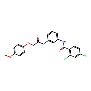 2,4-dichloro-N-[3-[[2-(4-methoxyphenoxy)acetyl]amino]phenyl]benzamide structure