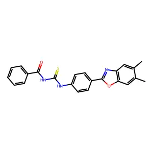 N-[[4-(5,6-dimethyl-1,3-benzoxazol-2-yl)phenyl]carbamothioyl]benzamide structure