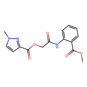 2-[2-(methoxycarbonyl)anilino]-2-oxoethyl 1-methyl-1H-pyrazole-3-carboxylate structure