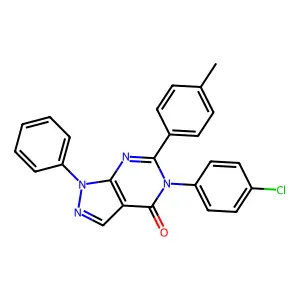 5-(4-Chlorophenyl)-6-(4-methylphenyl)-1-phenylpyrazolo[3,4-d]pyrimidin-4-one structure