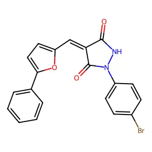 (4Z)-1-(4-bromophenyl)-4-[(5-phenylfuran-2-yl)methylidene]pyrazolidine-3,5-dione structure