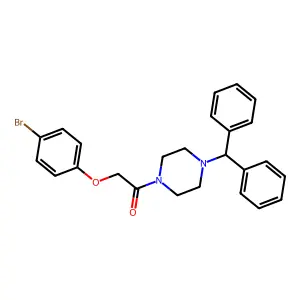 1-(4-Benzhydrylpiperazin-1-yl)-2-(4-bromophenoxy)ethanone structure