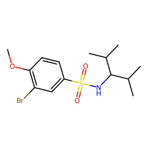 3-bromo-N-(2,4-dimethylpentan-3-yl)-4-methoxybenzenesulfonamide structure
