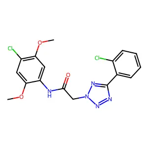 N-(4-chloro-2,5-dimethoxyphenyl)-2-[5-(2-chlorophenyl)tetrazol-2-yl]acetamide structure