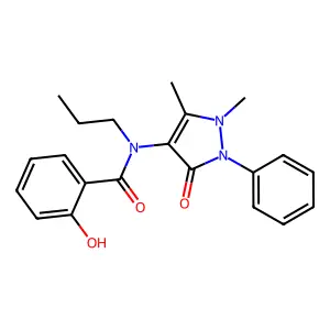 N-(1,5-dimethyl-3-oxo-2-phenylpyrazol-4-yl)-2-hydroxy-N-propylbenzamide structure