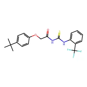 2-(4-tert-butylphenoxy)-N-[[2-(trifluoromethyl)phenyl]carbamothioyl]acetamide structure