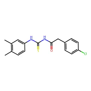 2-(4-chlorophenyl)-N-[(3,4-dimethylphenyl)carbamothioyl]acetamide structure