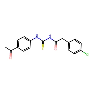 N-[(4-acetylphenyl)carbamothioyl]-2-(4-chlorophenyl)acetamide structure