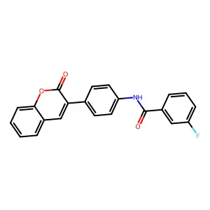 3-fluoro-N-[4-(2-oxochromen-3-yl)phenyl]benzamide structure
