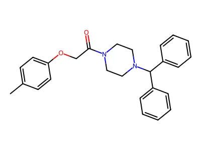 1-(4-Benzhydrylpiperazin-1-yl)-2-(4-methylphenoxy)ethanone structure