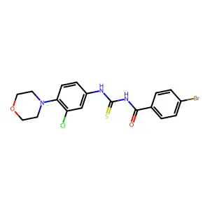 4-bromo-N-[(3-chloro-4-morpholin-4-ylphenyl)carbamothioyl]benzamide structure