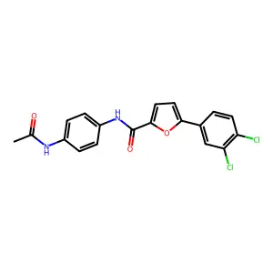 N-[4-(acetylamino)phenyl]-5-(3,4-dichlorophenyl)furan-2-carboxamide structure