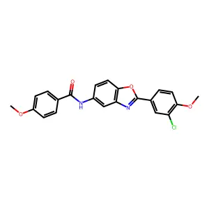 N-[2-(3-chloro-4-methoxyphenyl)-1,3-benzoxazol-5-yl]-4-methoxybenzamide structure