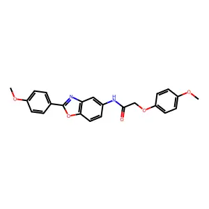 2-(4-methoxyphenoxy)-N-[2-(4-methoxyphenyl)-1,3-benzoxazol-5-yl]acetamide structure
