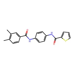 N-[4-[(3,4-dimethylbenzoyl)amino]phenyl]thiophene-2-carboxamide structure