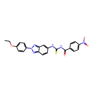 N-[[2-(4-ethoxyphenyl)benzotriazol-5-yl]carbamothioyl]-4-nitrobenzamide structure