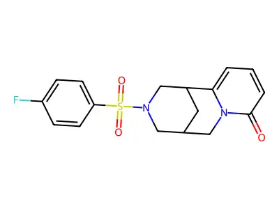 11-[(4-fluorophenyl)sulfonyl]-7,11-diazatricyclo[7.3.1.0<2,7>]trideca-2,4-dien -6-one structure