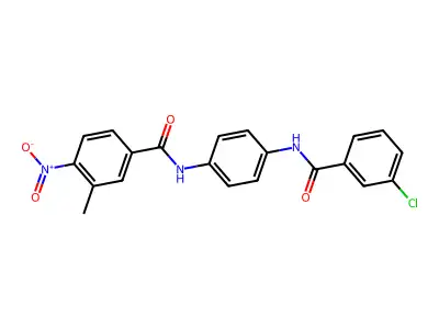 N-[4-[(3-chlorobenzoyl)amino]phenyl]-3-methyl-4-nitrobenzamide structure