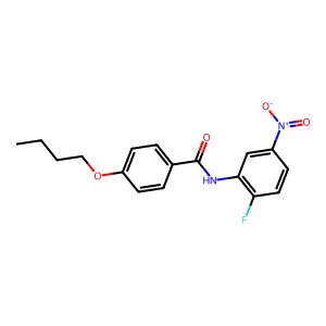 4-butoxy-N-(2-fluoro-5-nitrophenyl)benzamide structure