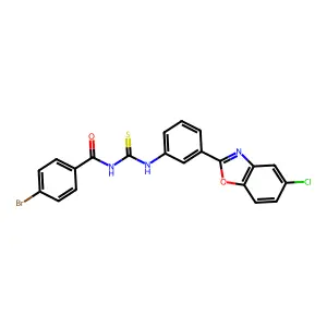 4-bromo-N-[[3-(5-chloro-1,3-benzoxazol-2-yl)phenyl]carbamothioyl]benzamide structure