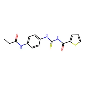 N-[[4-(propanoylamino)phenyl]carbamothioyl]thiophene-2-carboxamide structure