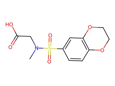 [(2,3-Dihydro-benzo[1,4]dioxine-6-sulfonyl)-methyl-amino]-acetic acid structure