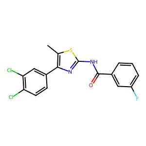 N-[4-(3,4-dichlorophenyl)-5-methyl-1,3-thiazol-2-yl]-3-fluorobenzamide structure