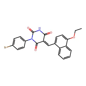 (5E)-1-(4-bromophenyl)-5-[(4-ethoxynaphthalen-1-yl)methylidene]-1,3-diazinane-2,4,6-trione structure