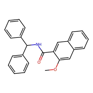 N-benzhydryl-3-methoxynaphthalene-2-carboxamide structure