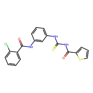 N-[[3-[(2-chlorobenzoyl)amino]phenyl]carbamothioyl]thiophene-2-carboxamide structure