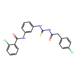 2-chloro-N-[3-({[(4-chlorophenyl)acetyl]carbamothioyl}amino)phenyl]benzamide structure