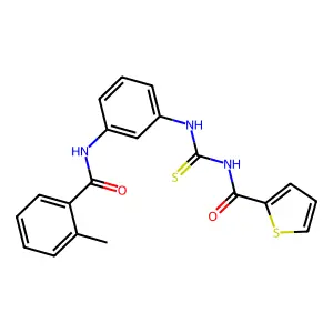 N-[[3-[(2-methylbenzoyl)amino]phenyl]carbamothioyl]thiophene-2-carboxamide structure