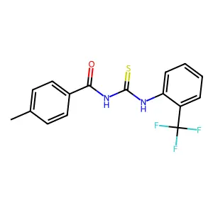 4-methyl-N-[[2-(trifluoromethyl)phenyl]carbamothioyl]benzamide structure