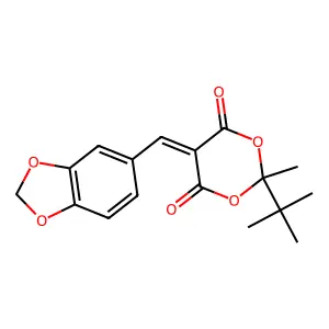 5-(1,3-Benzodioxol-5-ylmethylene)-2-tert-butyl-2-methyl-1,3-dioxane-4,6-dione structure