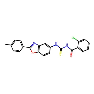 2-chloro-N-[[2-(4-methylphenyl)-1,3-benzoxazol-5-yl]carbamothioyl]benzamide structure