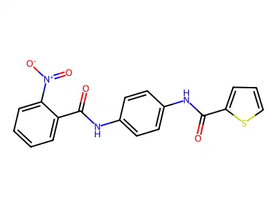 N-[4-[(2-nitrobenzoyl)amino]phenyl]thiophene-2-carboxamide structure