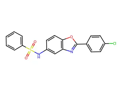 N-[2-(4-chlorophenyl)-1,3-benzoxazol-5-yl]benzenesulfonamide structure