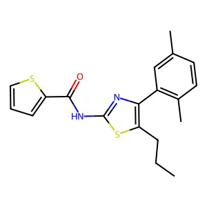 N-[4-(2,5-dimethylphenyl)-5-propyl-1,3-thiazol-2-yl]thiophene-2-carboxamide structure