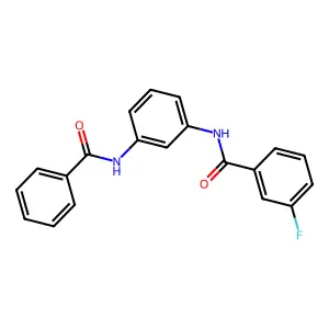 N-(3-benzamidophenyl)-3-fluorobenzamide structure