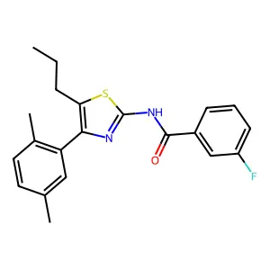 N-[4-(2,5-dimethylphenyl)-5-propyl-1,3-thiazol-2-yl]-3-fluorobenzamide structure
