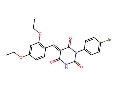 (5E)-1-(4-bromophenyl)-5-[(2,4-diethoxyphenyl)methylidene]-1,3-diazinane-2,4,6-trione structure