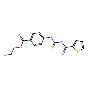 Propyl 4-{[(thiophen-2-ylcarbonyl)carbamothioyl]amino}benzoate structure