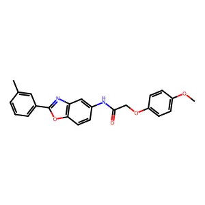 2-(4-methoxyphenoxy)-N-[2-(3-methylphenyl)-1,3-benzoxazol-5-yl]acetamide structure