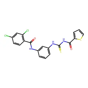 N-[[3-[(2,4-dichlorobenzoyl)amino]phenyl]carbamothioyl]thiophene-2-carboxamide structure