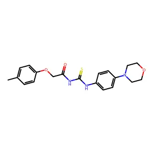 2-(4-methylphenoxy)-N-[(4-morpholin-4-ylphenyl)carbamothioyl]acetamide structure