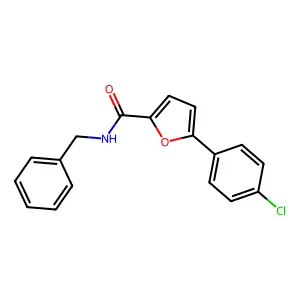 N-benzyl-5-(4-chlorophenyl)furan-2-carboxamide structure