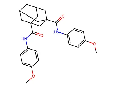 1-N,3-N-bis(4-methoxyphenyl)adamantane-1,3-dicarboxamide structure