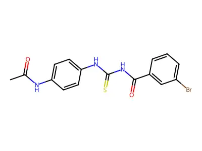 N-[(4-acetamidophenyl)carbamothioyl]-3-bromobenzamide structure