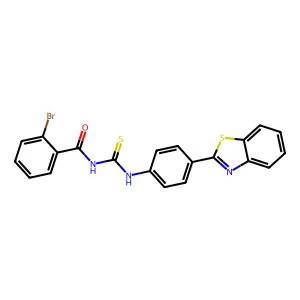 N-[[4-(1,3-benzothiazol-2-yl)phenyl]carbamothioyl]-2-bromobenzamide structure
